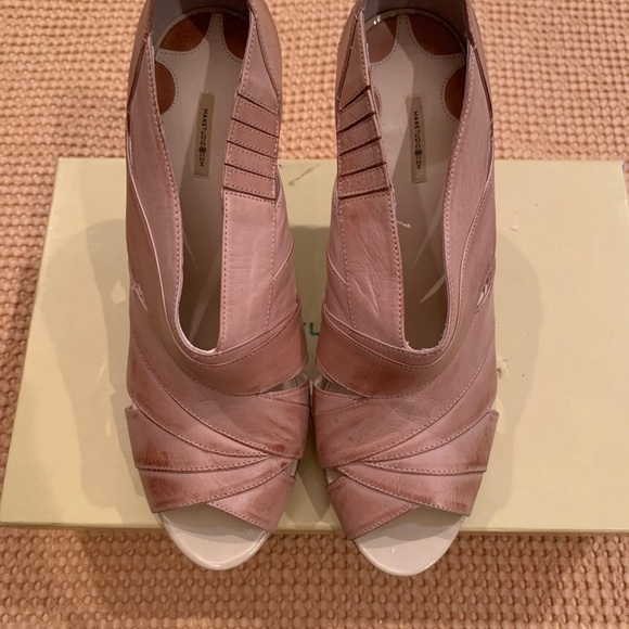 🔥Max Studio Peep ToeHighHeel Shoe Beige Sz9 NWOT CLEAN NEVER WORN! Narrow! - Picture 9 of 10